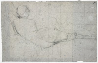 Recumbent Female Nude and Partial Study of a Second Female Figure by Thomas Couture